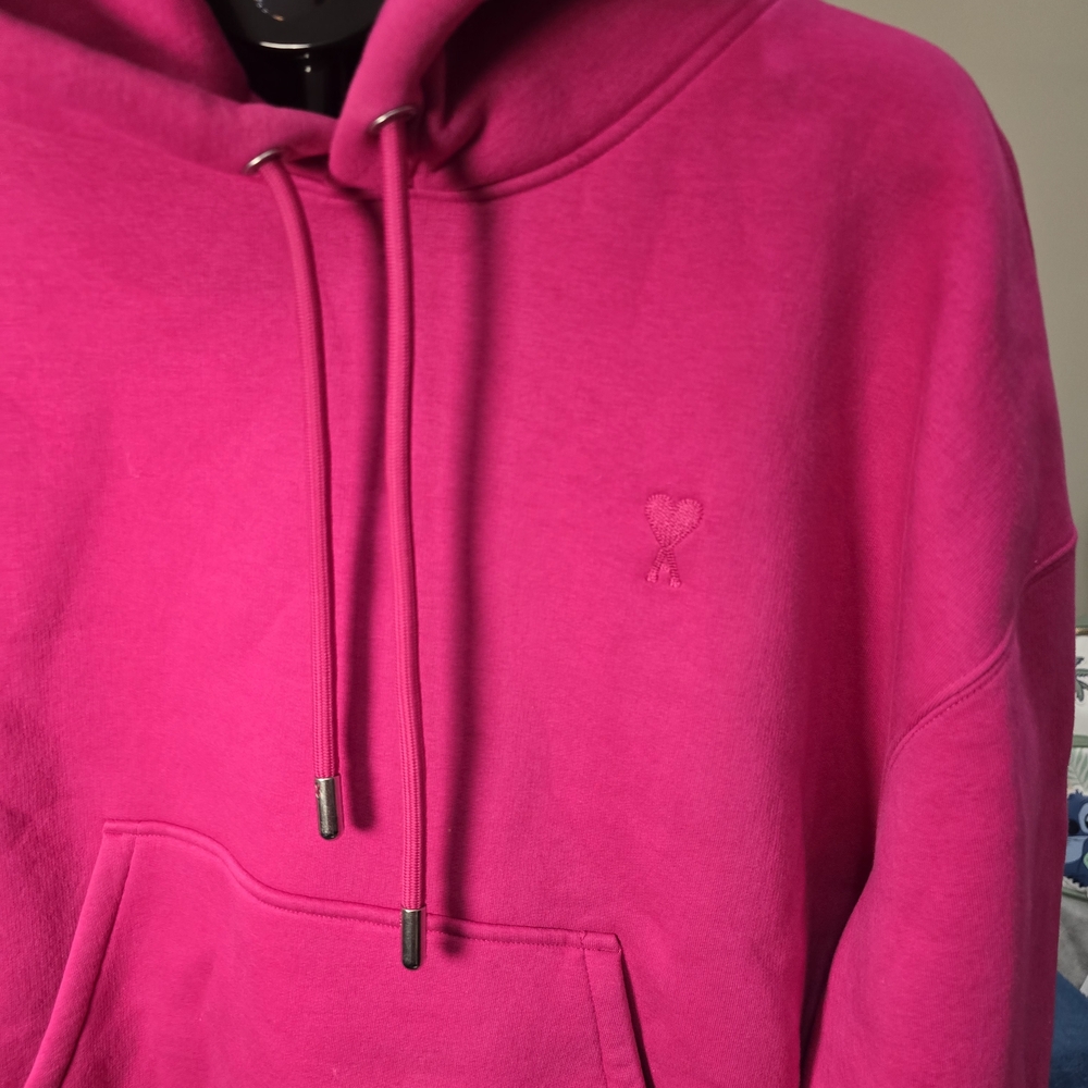 Ami Alexandre Mattiussi Vibrant Pink Hoodie. Size M - Picture 2 of 12